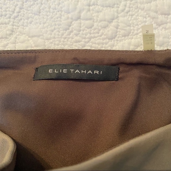 Elie Tahari Leather and Wool Zipper Skirt - 8 - Picture 3 of 15